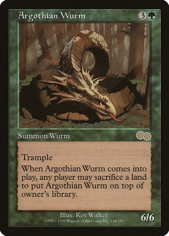 Argothian Wurm - [Retro Frame] Urza's Saga (USG)