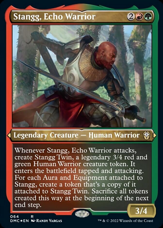 Stangg, Echo Warrior - [Etched Foil, Borderless] Dominaria United Commander (DMC)