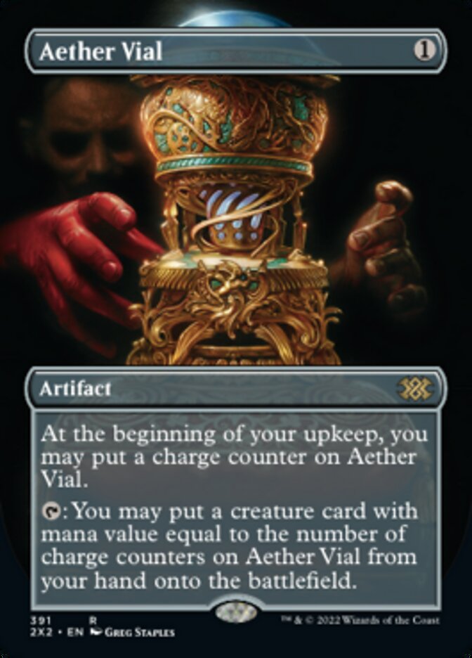 Aether Vial - [Foil, Borderless] Double Masters 2022 (2X2)