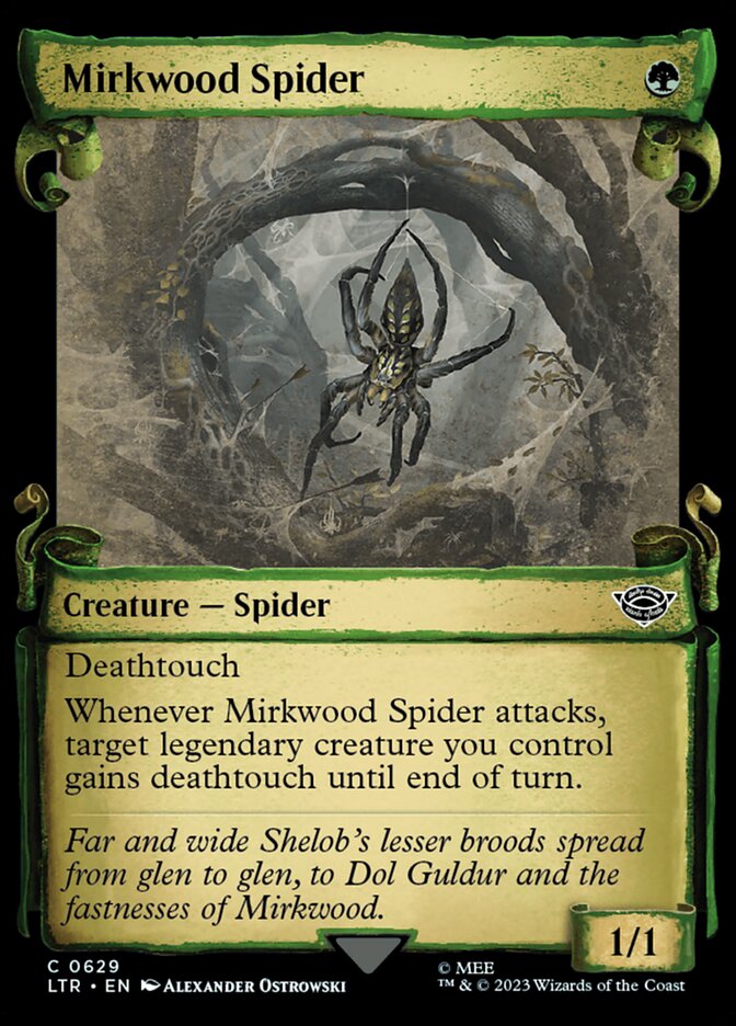 Mirkwood Spider - [Foil, Showcase Scroll] The Lord of the Rings: Tales of Middle-earth (LTR)