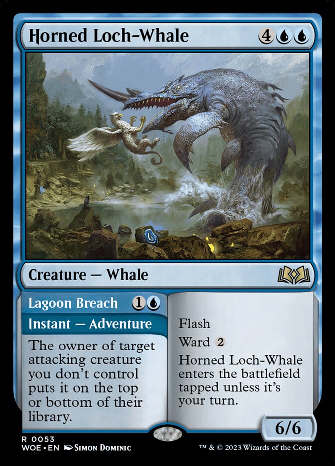 Horned Loch-Whale // Lagoon Breach - [Foil] Wilds of Eldraine (WOE)