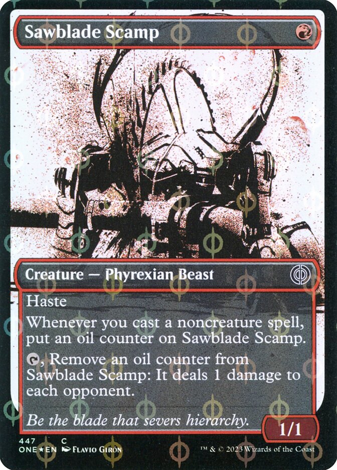 Sawblade Scamp - [Step and Compleat Foil, Showcase] Phyrexia: All Will Be One (ONE)