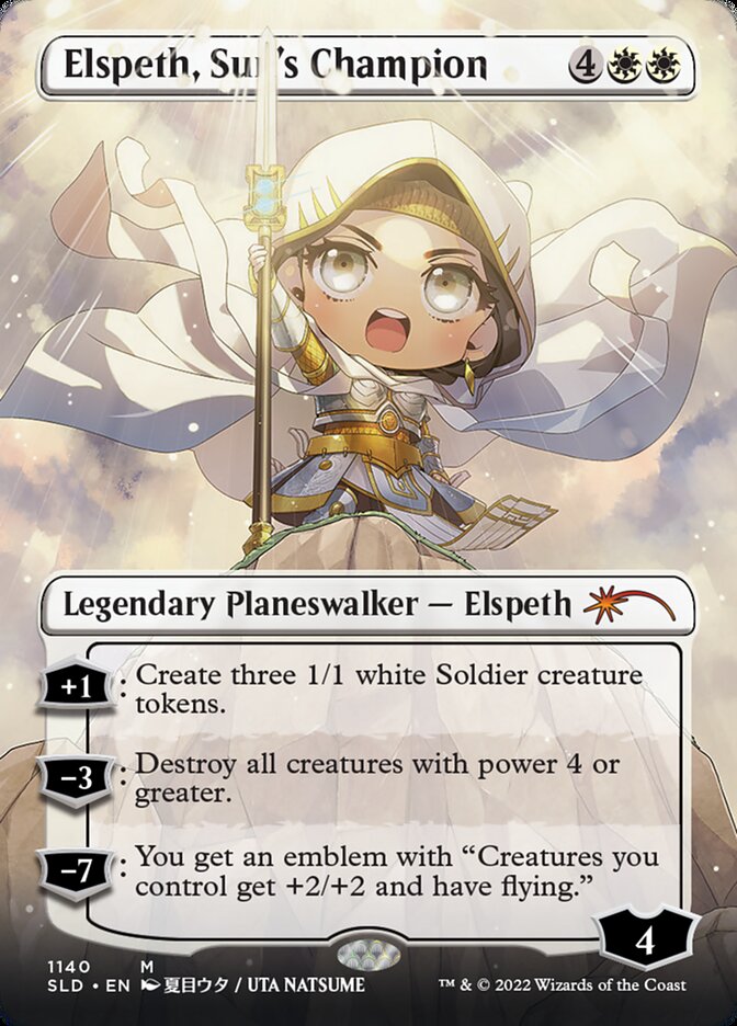 Elspeth, Sun's Champion (1140) - [Foil, Borderless] Secret Lair Drop (SLD)
