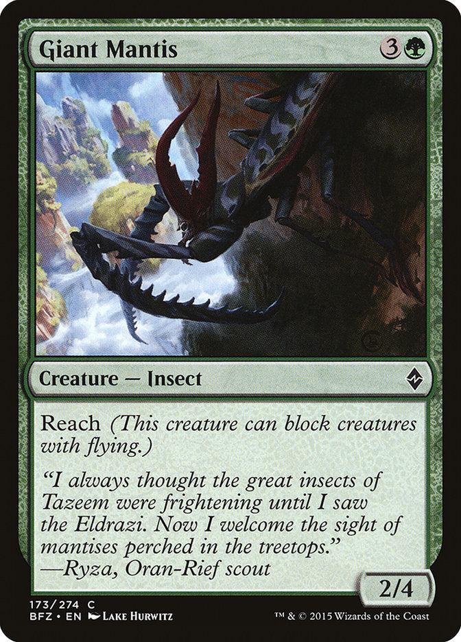 Giant Mantis - [Foil] Battle for Zendikar (BFZ)