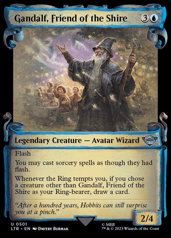 Gandalf, Friend of the Shire - [Foil, Showcase Scroll] The Lord of the Rings: Tales of Middle-earth (LTR)