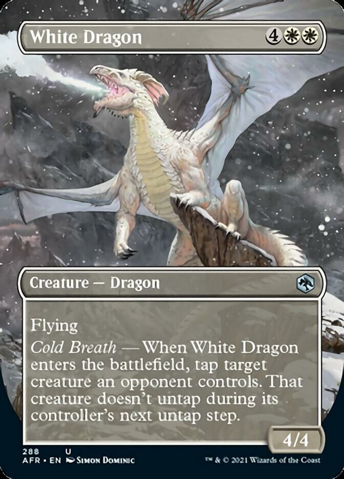 White Dragon - [Foil, Borderless] Adventures in the Forgotten Realms (AFR)