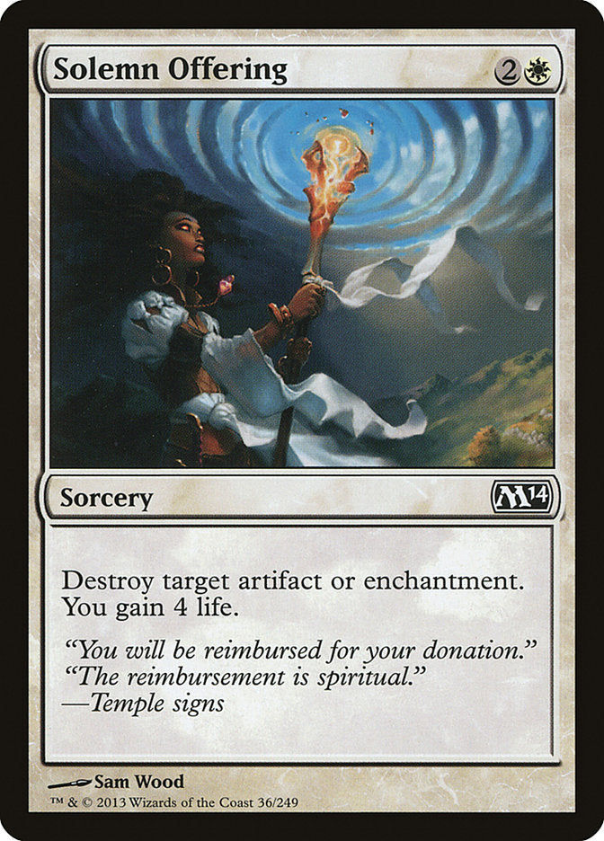 Solemn Offering - [Foil] Magic 2014 (M14)