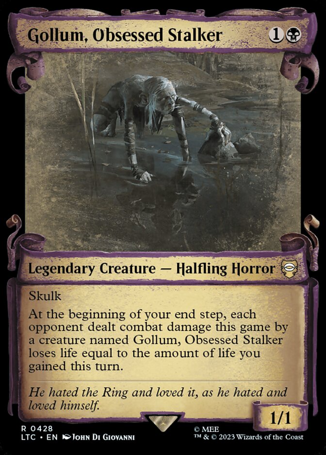 Gollum, Obsessed Stalker - [Foil, Showcase Scroll] Tales of Middle-earth Commander (LTC)