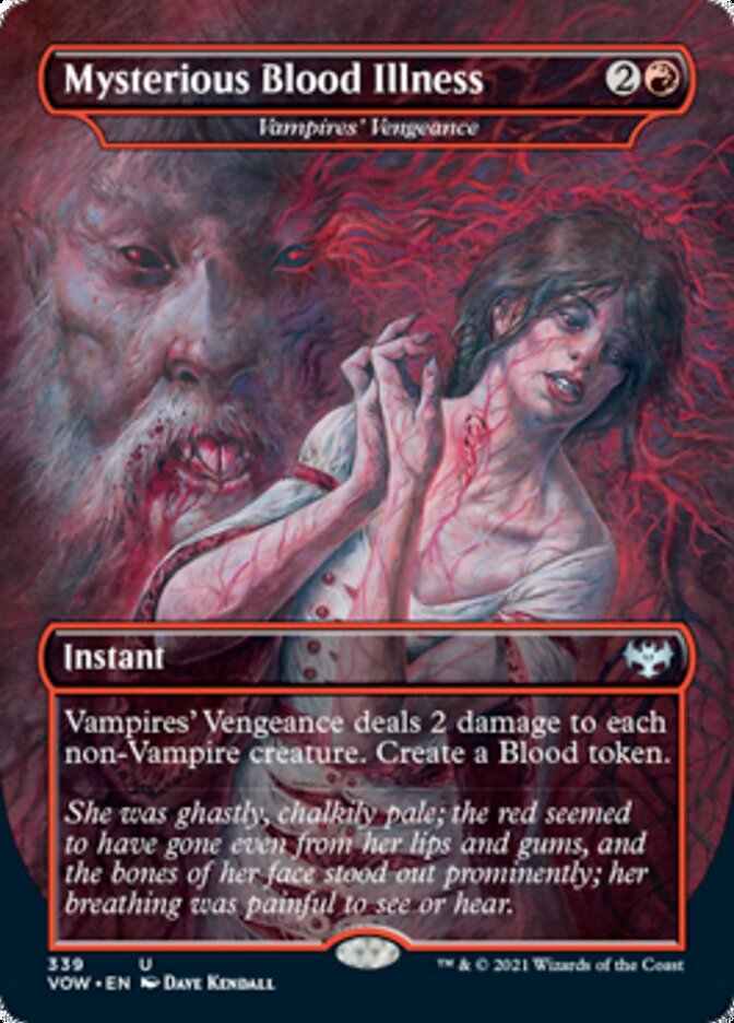Mysterious Blood Illness - Vampires' Vengeance - [Foil, Borderless] Innistrad: Crimson Vow (VOW)
