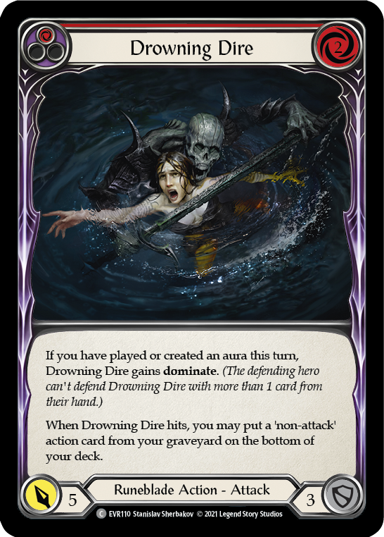 Drowning Dire (Red) - [Rainbow Foil] Everfest 1st Edition (EVR)