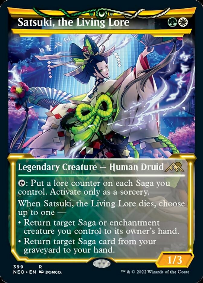Satsuki, the Living Lore - [Foil, Showcase] Kamigawa: Neon Dynasty (NEO)