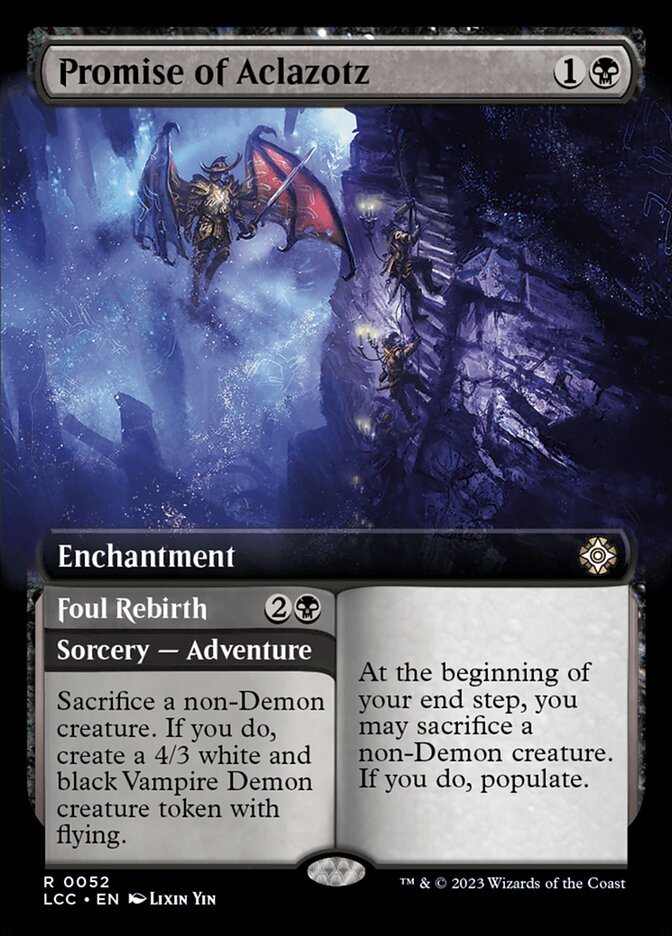 Promise of Aclazotz // Foul Rebirth - [Extended Art] Lost Caverns of Ixalan Commander (LCC)