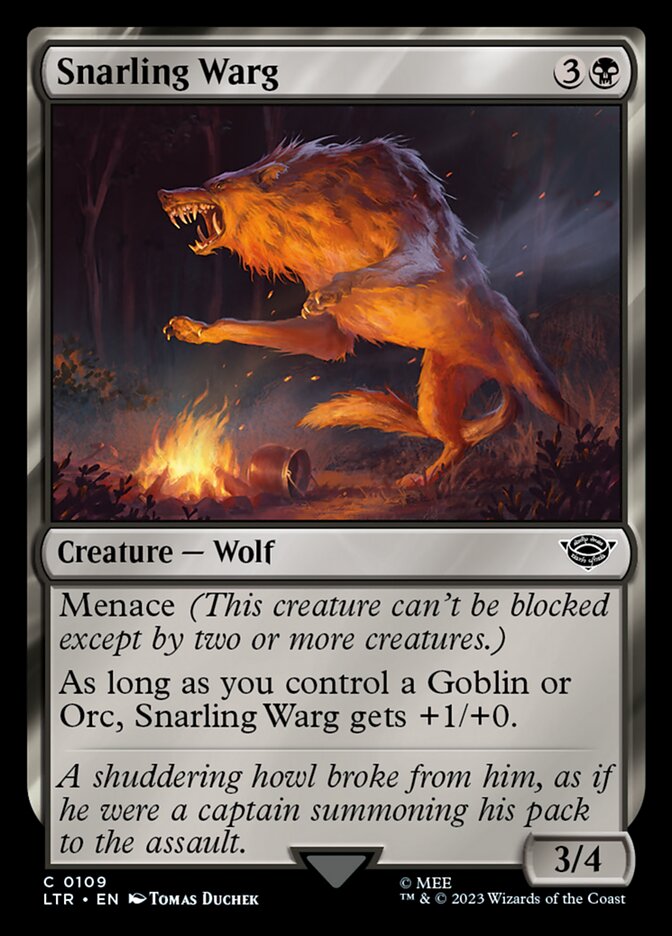 Snarling Warg - [Foil] The Lord of the Rings: Tales of Middle-earth (LTR)