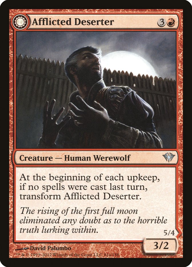 Afflicted Deserter // Werewolf Ransacker - Dark Ascension (DKA)