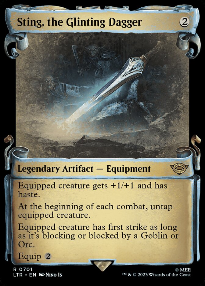 Sting, the Glinting Dagger - [Foil, Showcase Scroll] The Lord of the Rings: Tales of Middle-earth (LTR)