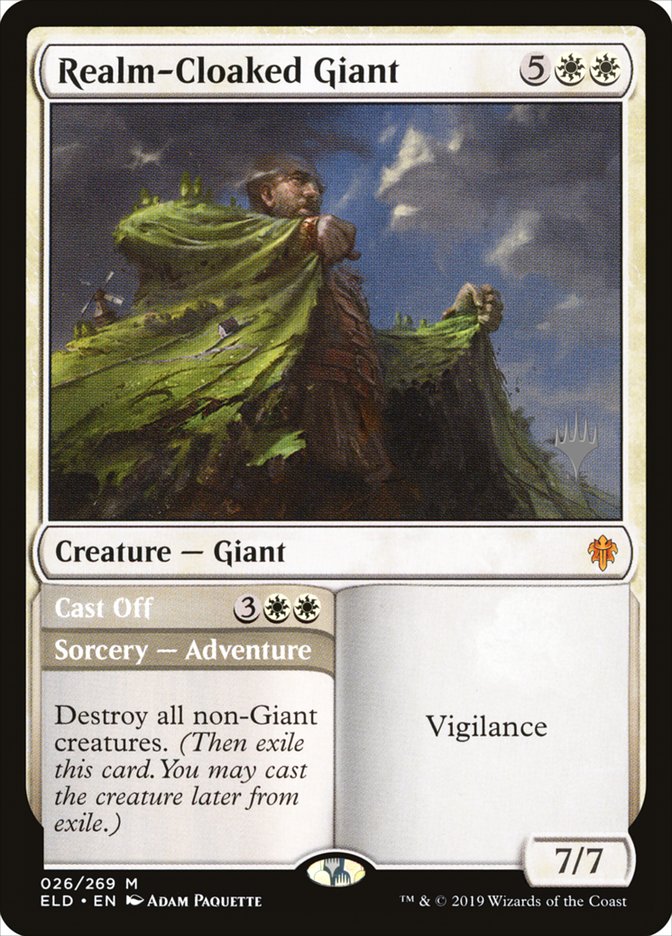 Realm-Cloaked Giant // Cast Off - [Foil, Promo] Throne of Eldraine Promos (PELD)