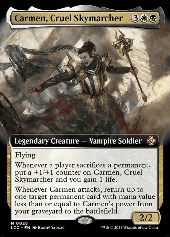 Carmen, Cruel Skymarcher - [Foil, Extended Art] Lost Caverns of Ixalan Commander (LCC)
