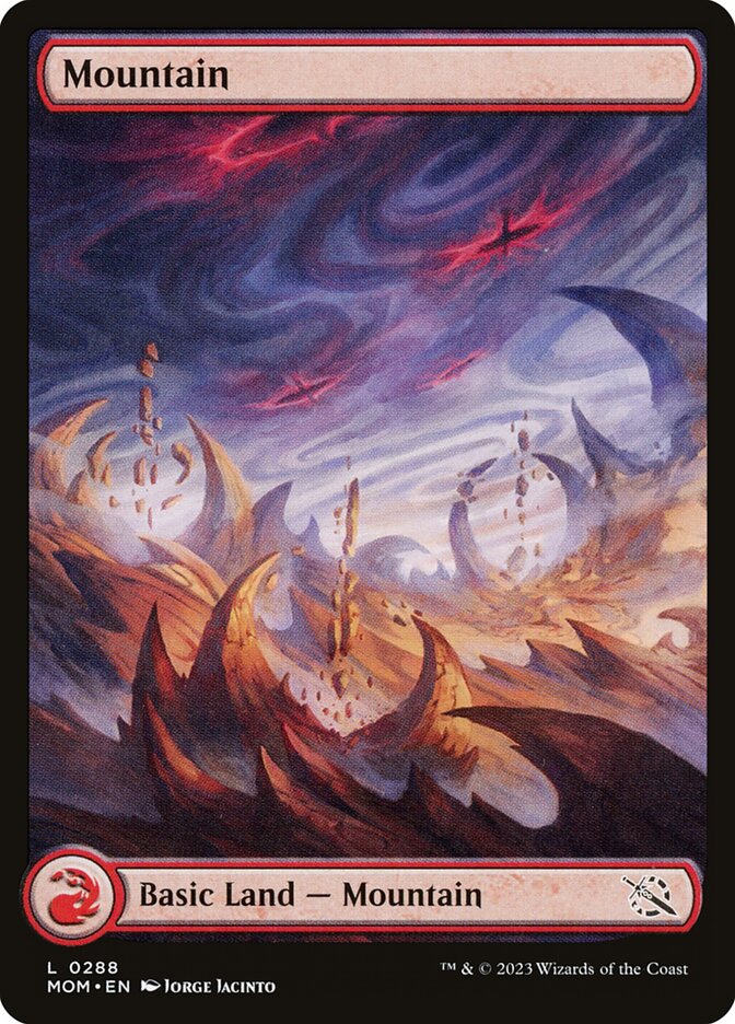 Mountain (288) - [Foil, Full Art] March of the Machine (MOM)