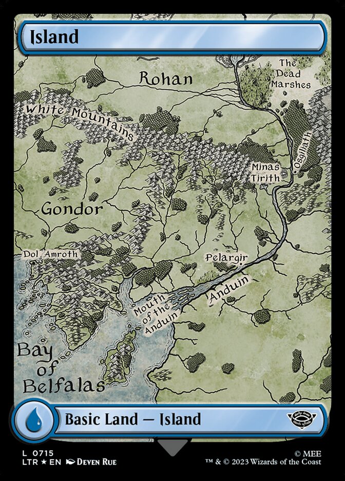 Island (715) - [Surge Foil, Full Art] The Lord of the Rings: Tales of Middle-earth (LTR)