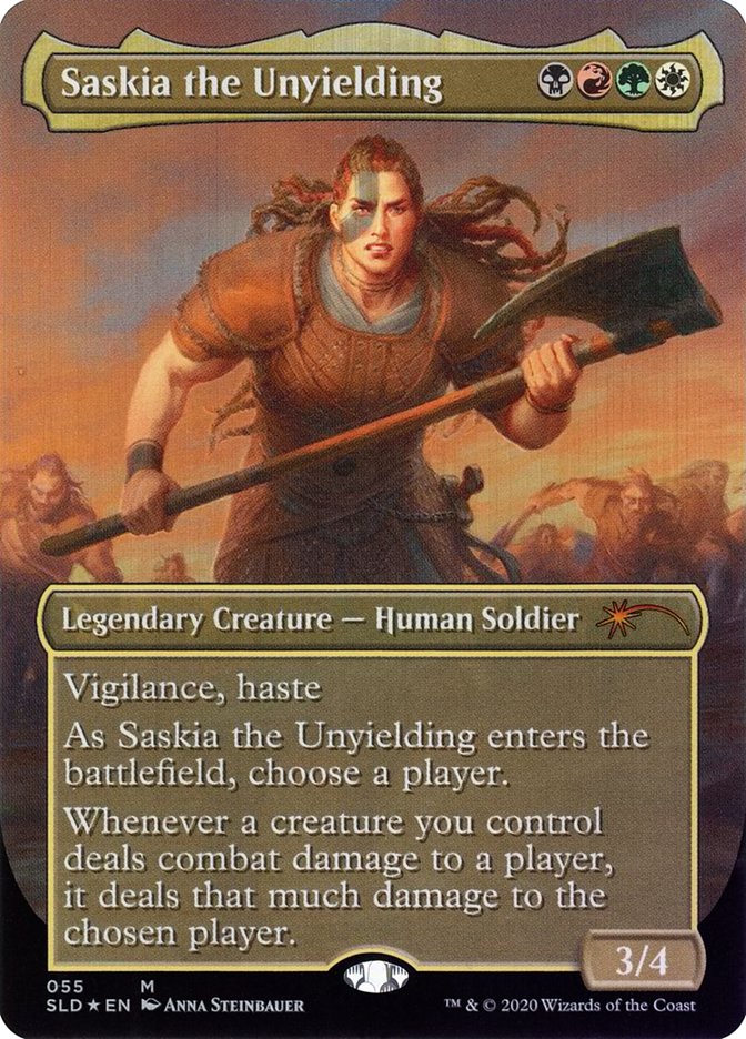 Saskia the Unyielding (55) - [Foil, Borderless] Secret Lair Drop (SLD)