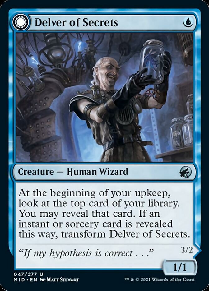 Delver of Secrets // Insectile Aberration - [Foil] Innistrad: Midnight Hunt (MID)