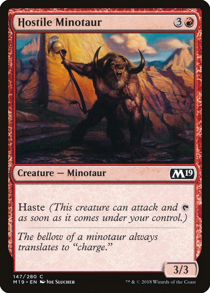 Hostile Minotaur - [Foil] Core Set 2019 (M19)