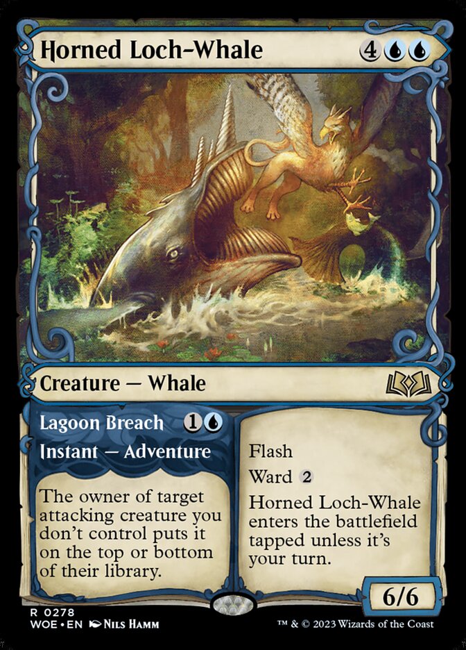 Horned Loch-Whale // Lagoon Breach - [Foil, Showcase] Wilds of Eldraine (WOE)
