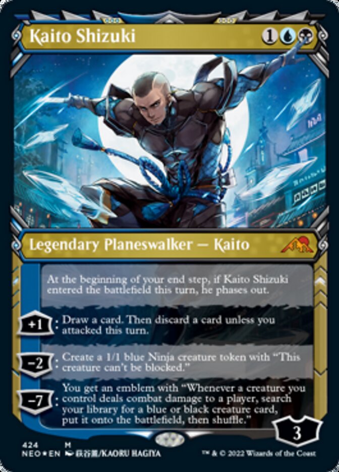 Kaito Shizuki - [Etched Foil, Showcase] Kamigawa: Neon Dynasty (NEO)