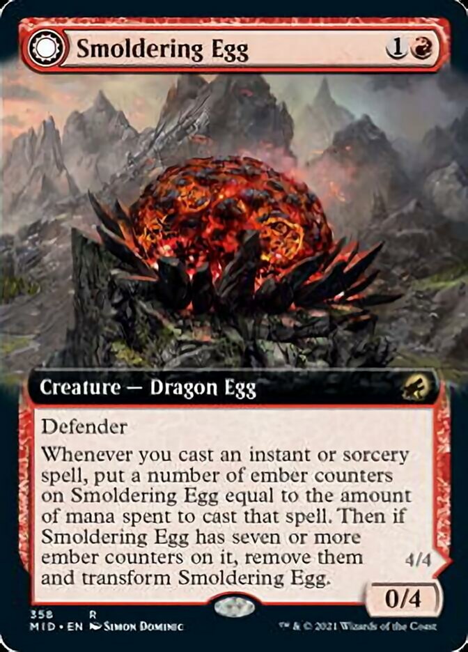 Smoldering Egg // Ashmouth Dragon - [Extended Art] Innistrad: Midnight Hunt (MID)