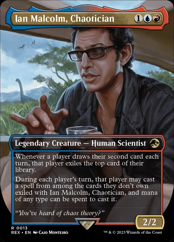 Ian Malcolm, Chaotician - [Foil, Borderless] Jurassic World Collection (REX)
