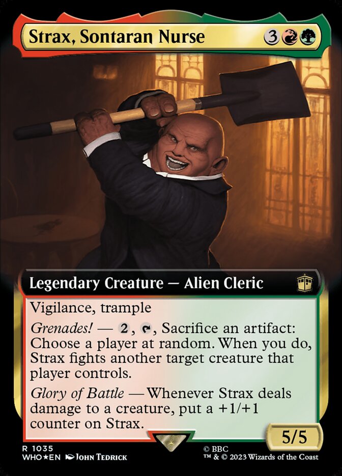 Strax, Sontaran Nurse - [Surge Foil, Extended Art] Doctor Who (WHO)