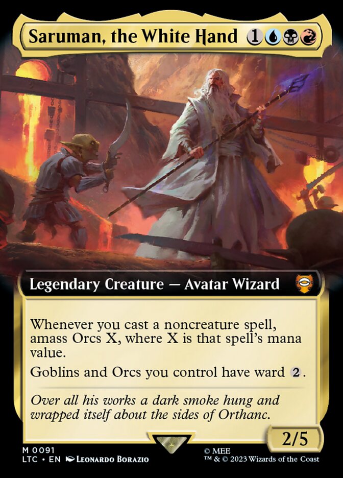 Saruman, the White Hand - [Foil, Extended Art] Tales of Middle-earth Commander (LTC)