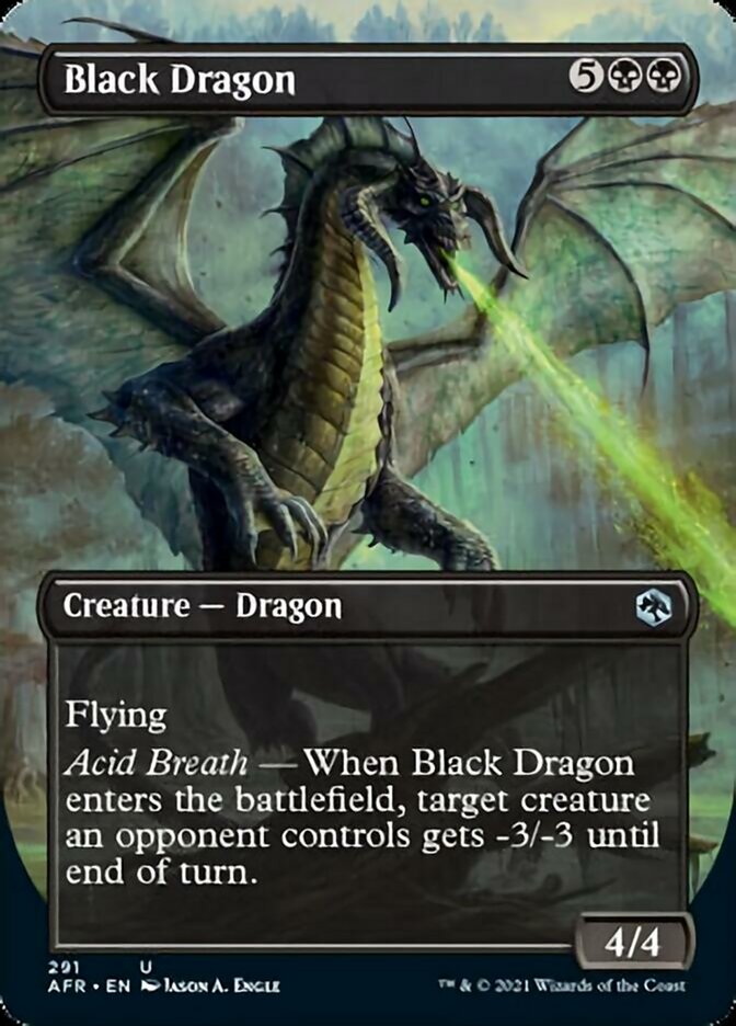 Black Dragon - [Foil, Borderless] Adventures in the Forgotten Realms (AFR)