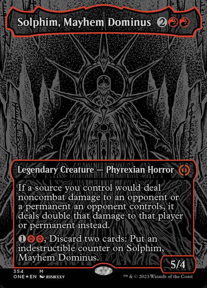 Solphim, Mayhem Dominus - [Oil Slick Foil, Borderless] Phyrexia: All Will Be One (ONE)