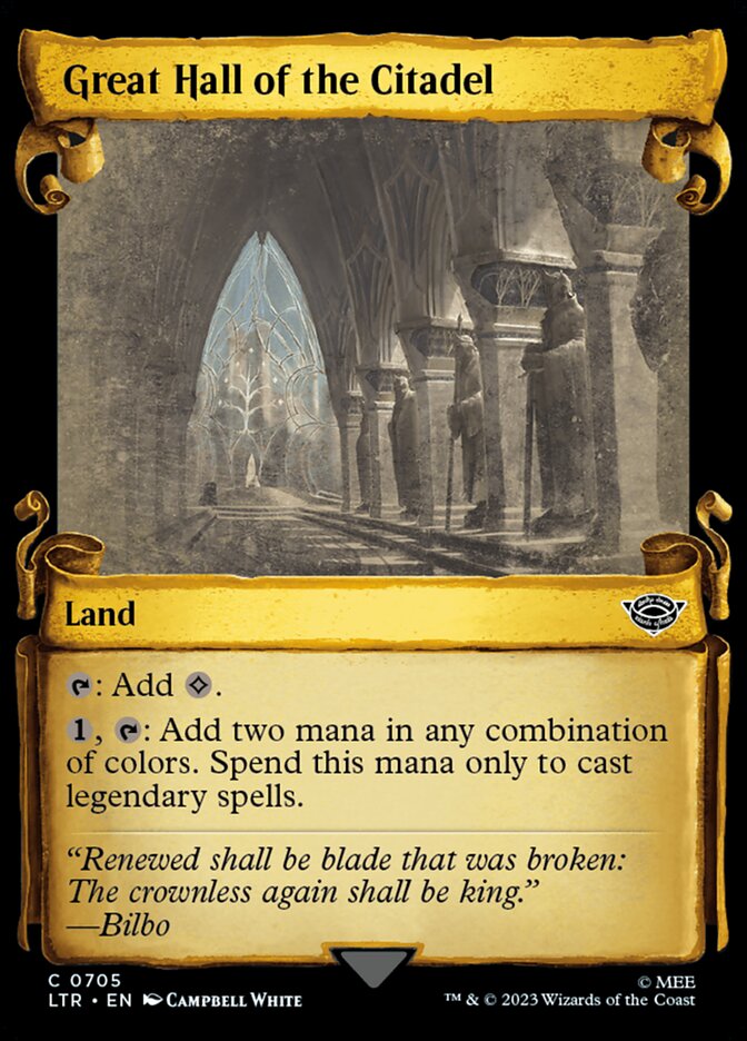 Great Hall of the Citadel - [Foil, Showcase Scroll] The Lord of the Rings: Tales of Middle-earth (LTR)