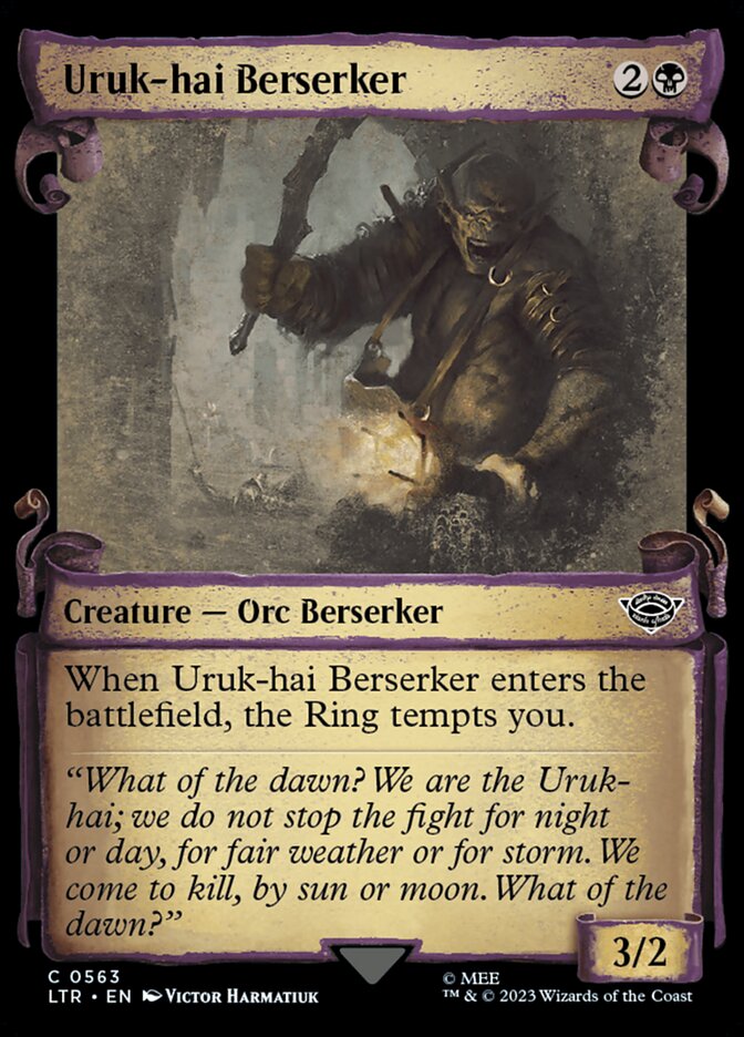 Uruk-hai Berserker - [Foil, Showcase Scroll] The Lord of the Rings: Tales of Middle-earth (LTR)