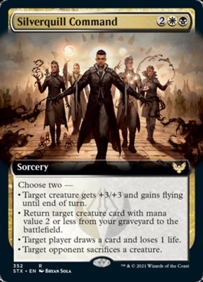 Silverquill Command - [Foil, Extended Art] Strixhaven: School of Mages (STX)