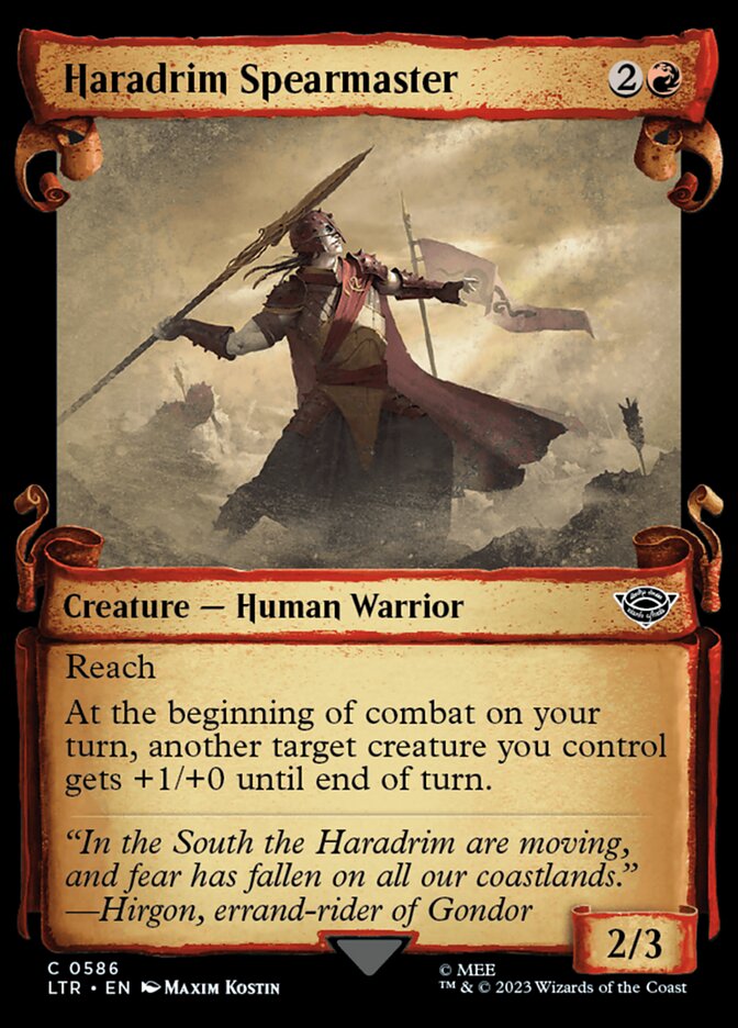 Haradrim Spearmaster - [Foil, Showcase Scroll] The Lord of the Rings: Tales of Middle-earth (LTR)