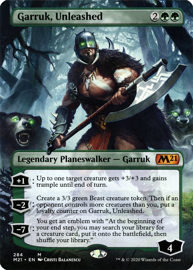Garruk, Unleashed - [Foil, Borderless] Core Set 2021 (M21)