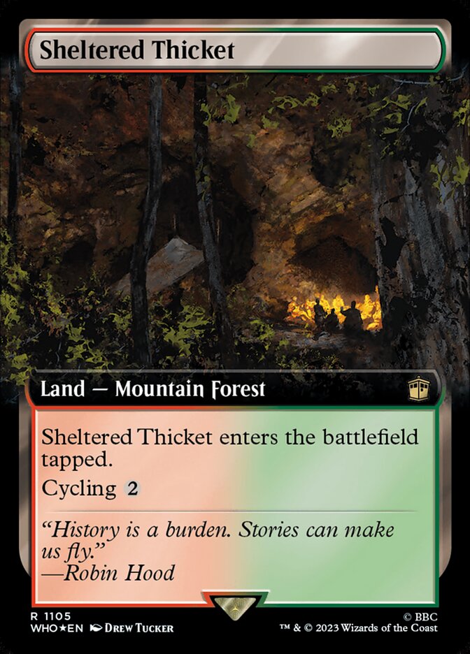 Sheltered Thicket - [Surge Foil, Extended Art] Doctor Who (WHO)