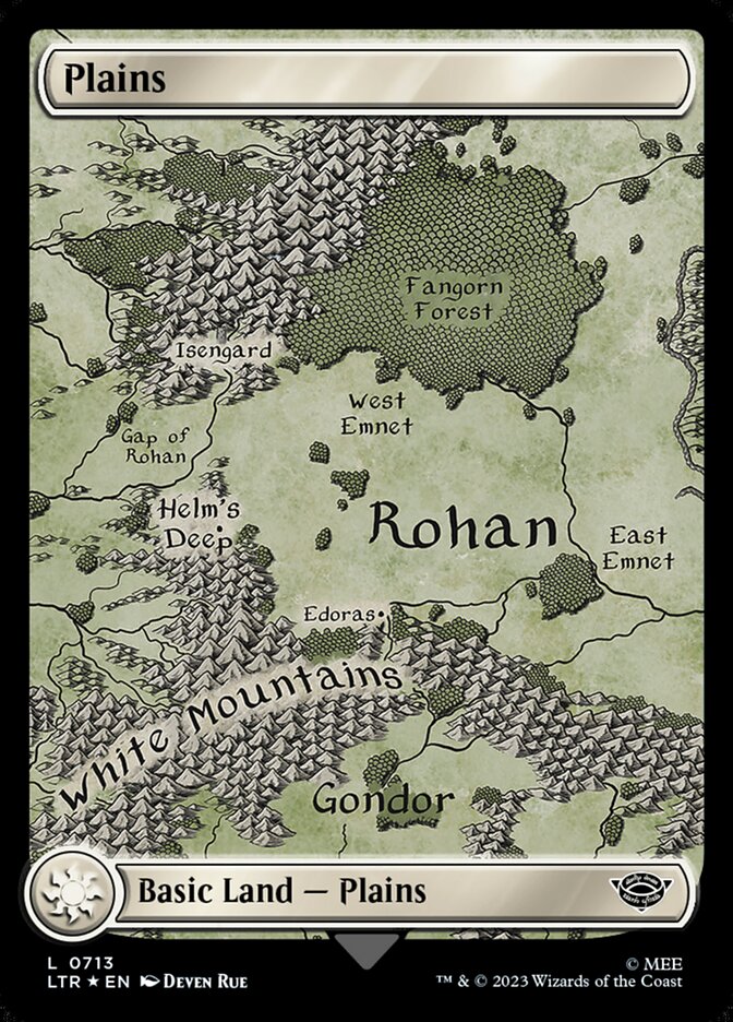 Plains (713) - [Surge Foil, Full Art] The Lord of the Rings: Tales of Middle-earth (LTR)