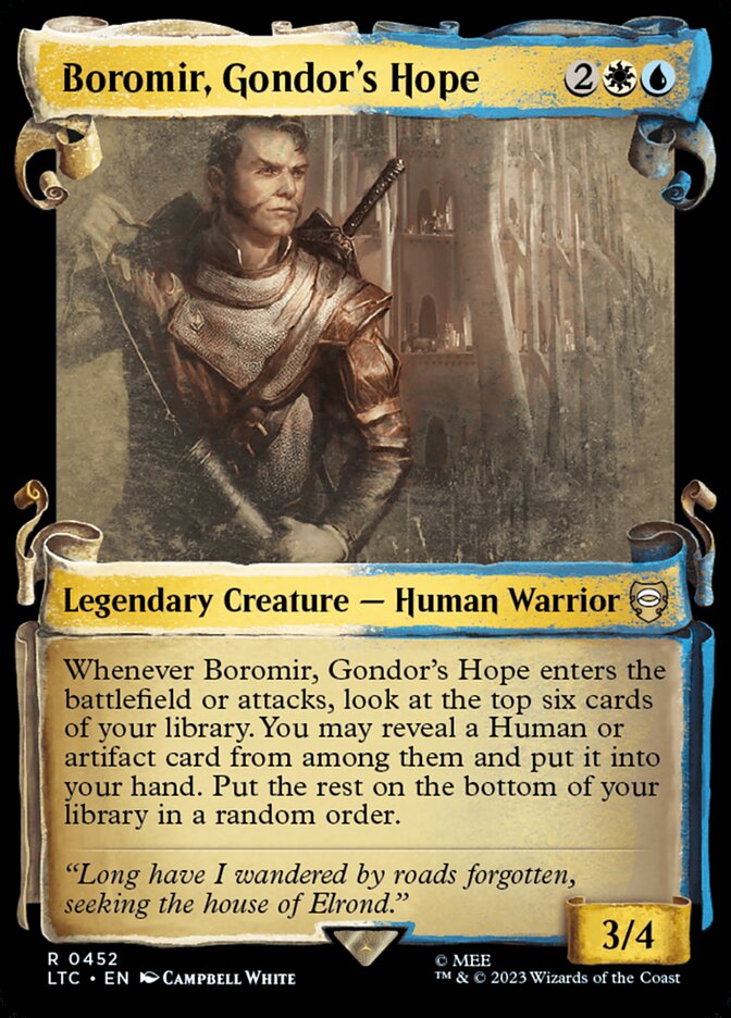 Boromir, Gondor's Hope - [Foil, Showcase Scroll] Tales of Middle-earth Commander (LTC)