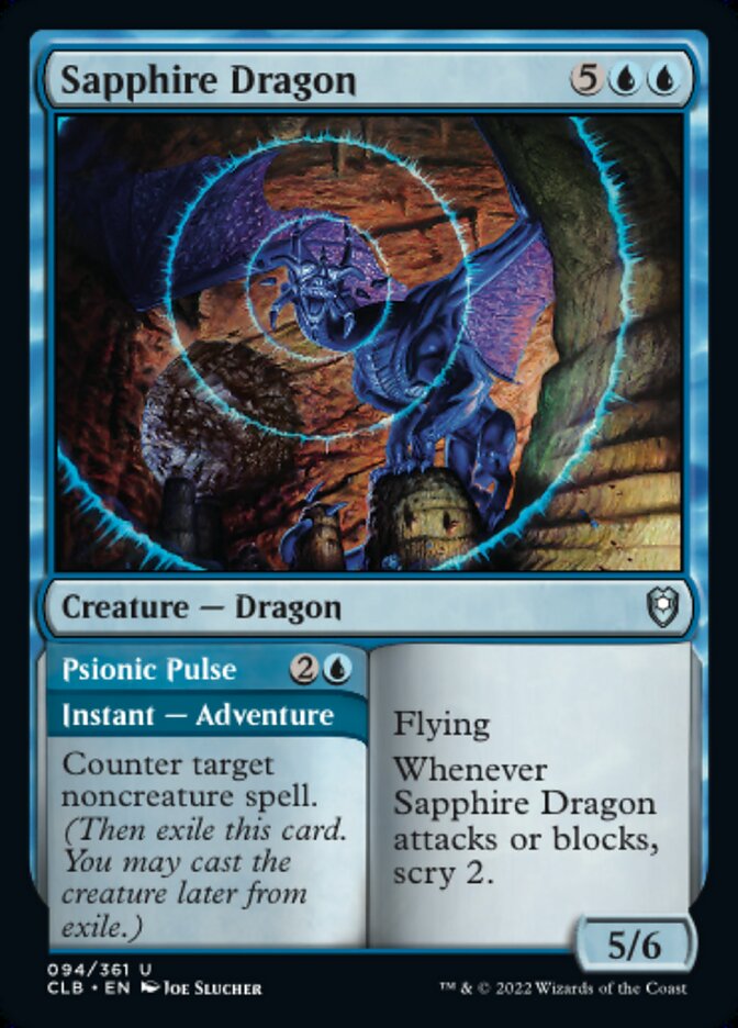 Sapphire Dragon // Psionic Pulse - Commander Legends: Battle for Baldur's Gate (CLB)