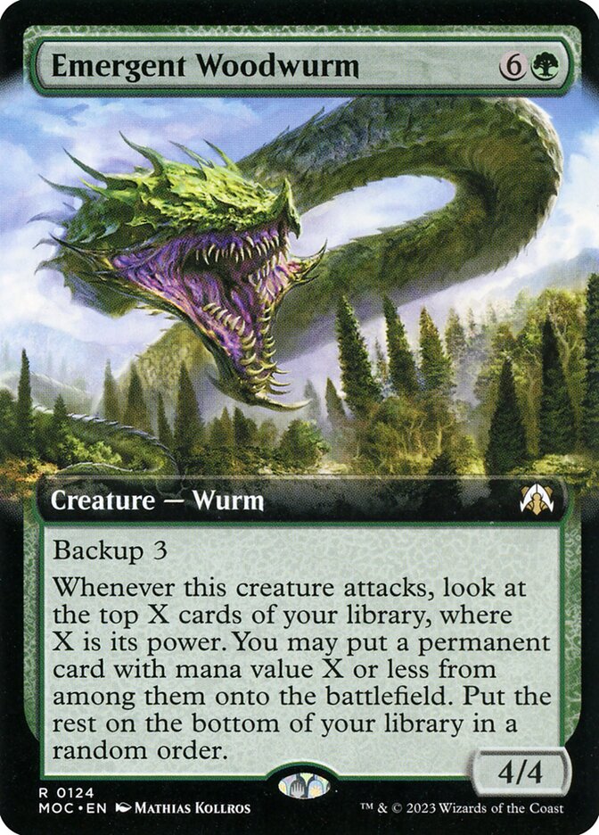 Emergent Woodwurm - [Foil, Extended Art] March of the Machine Commander (MOC)