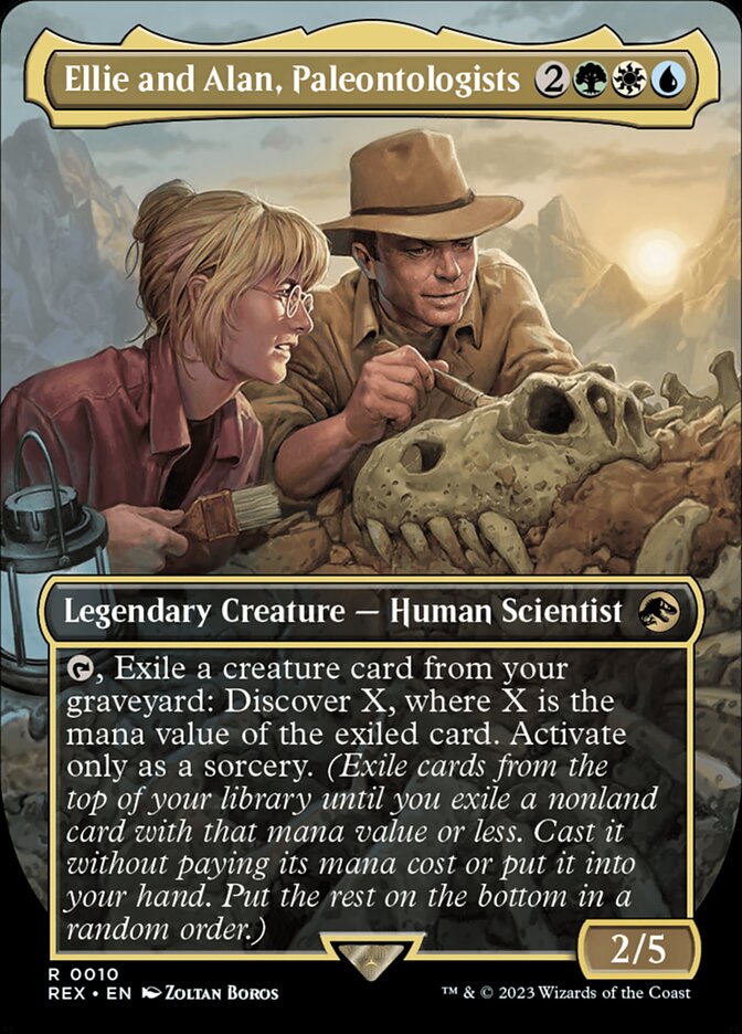 Ellie and Alan, Paleontologists - [Foil, Borderless] Jurassic World Collection (REX)