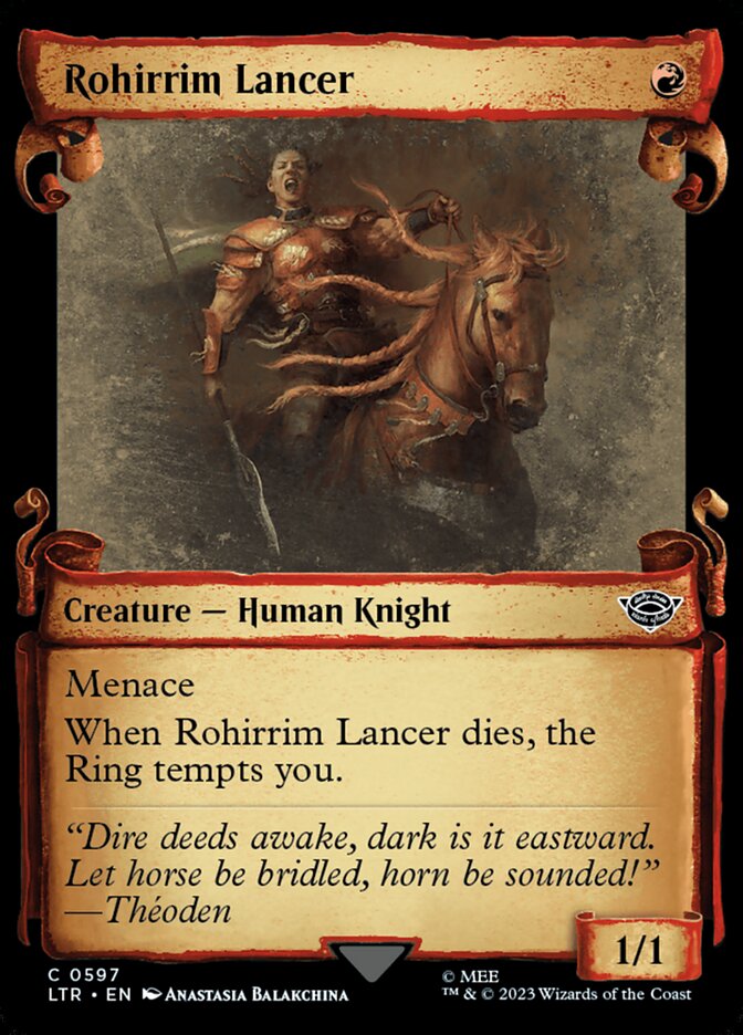 Rohirrim Lancer - [Foil, Showcase Scroll] The Lord of the Rings: Tales of Middle-earth (LTR)