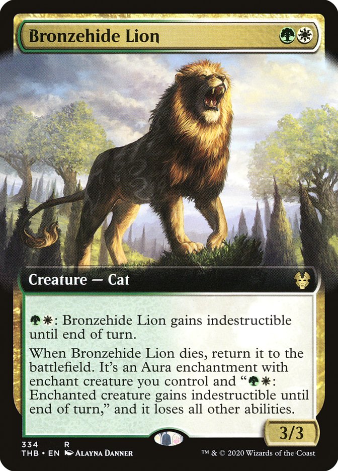 Bronzehide Lion - [Extended Art] Theros Beyond Death (THB)