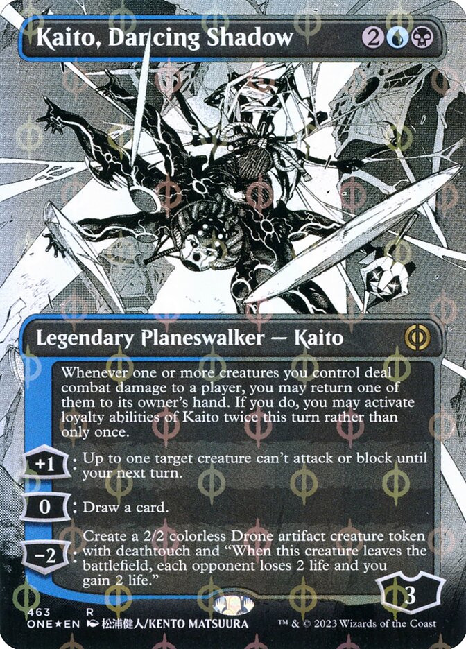 Kaito, Dancing Shadow - [Step and Compleat Foil, Borderless Manga] Phyrexia: All Will Be One (ONE)