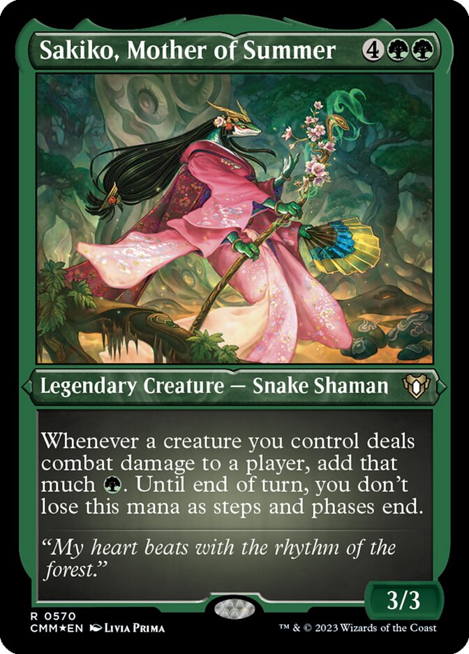 Sakiko, Mother of Summer - [Etched Foil] Commander Masters (CMM)