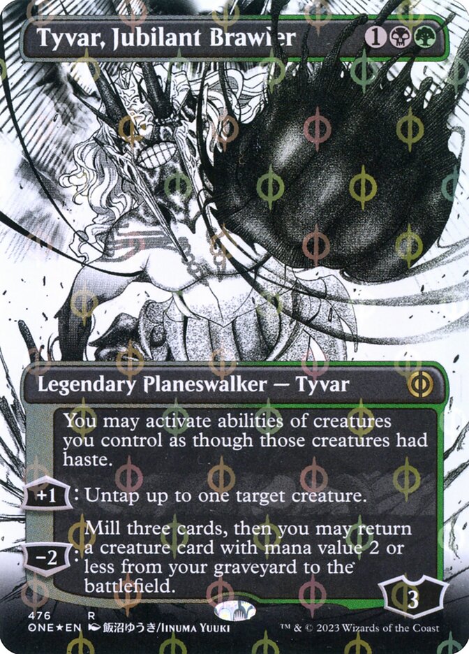 Tyvar, Jubilant Brawler - [Step and Compleat Foil, Borderless Manga] Phyrexia: All Will Be One (ONE)